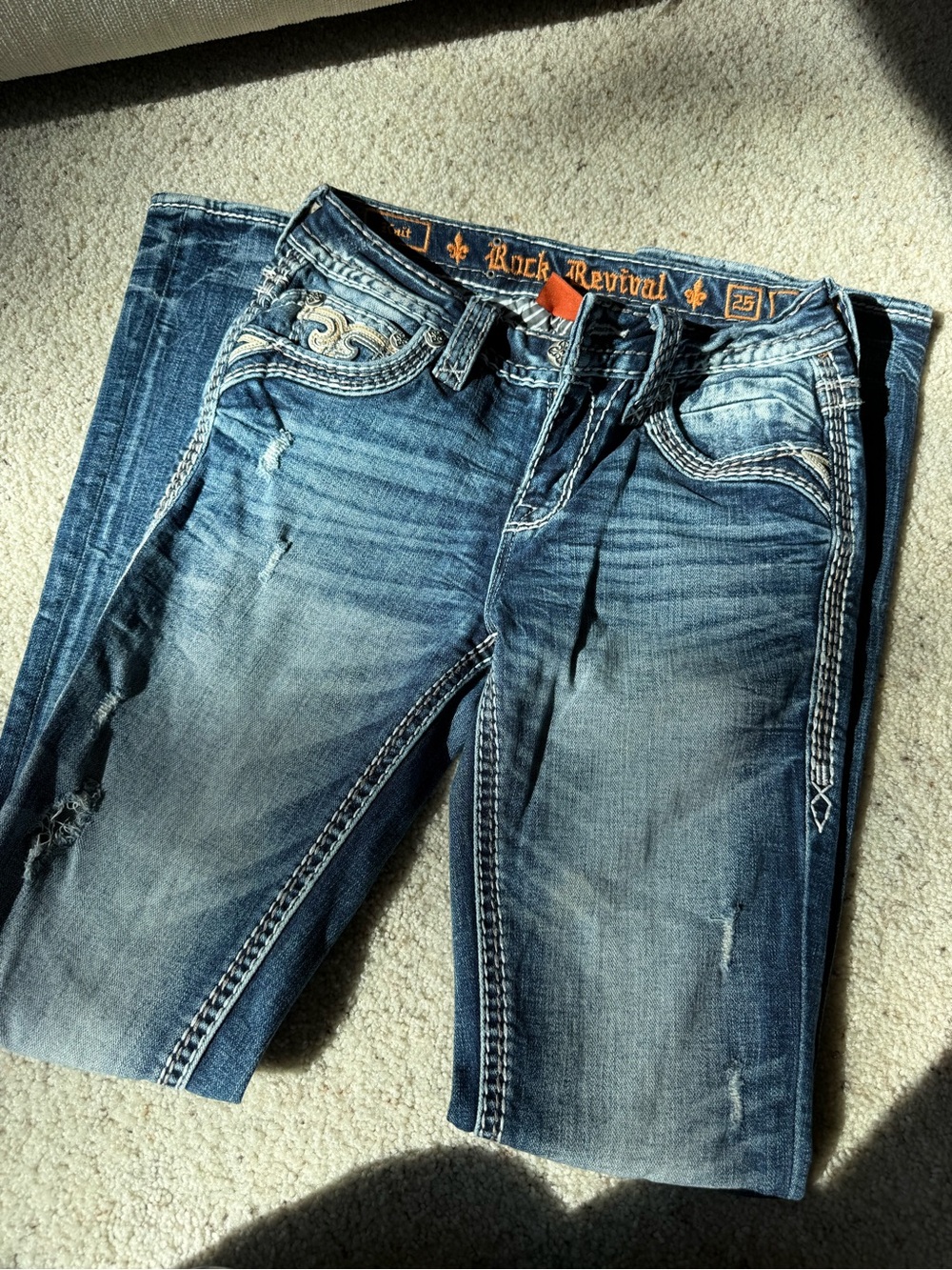 Rock Revival Women's Blue Washed Slim Straight Jeans